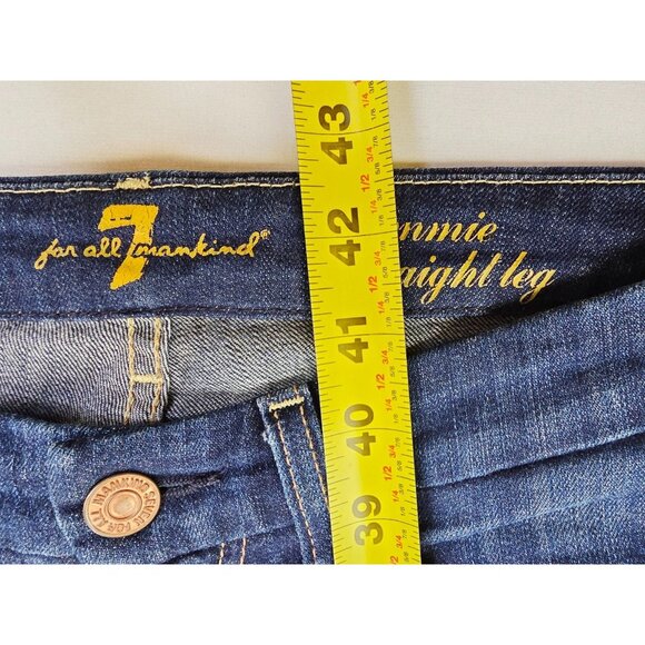 7 For All Mankind Size 27X34 Women Kimmie Straight Leg Blue Denim Jeans USA Made - Picture 9 of 12